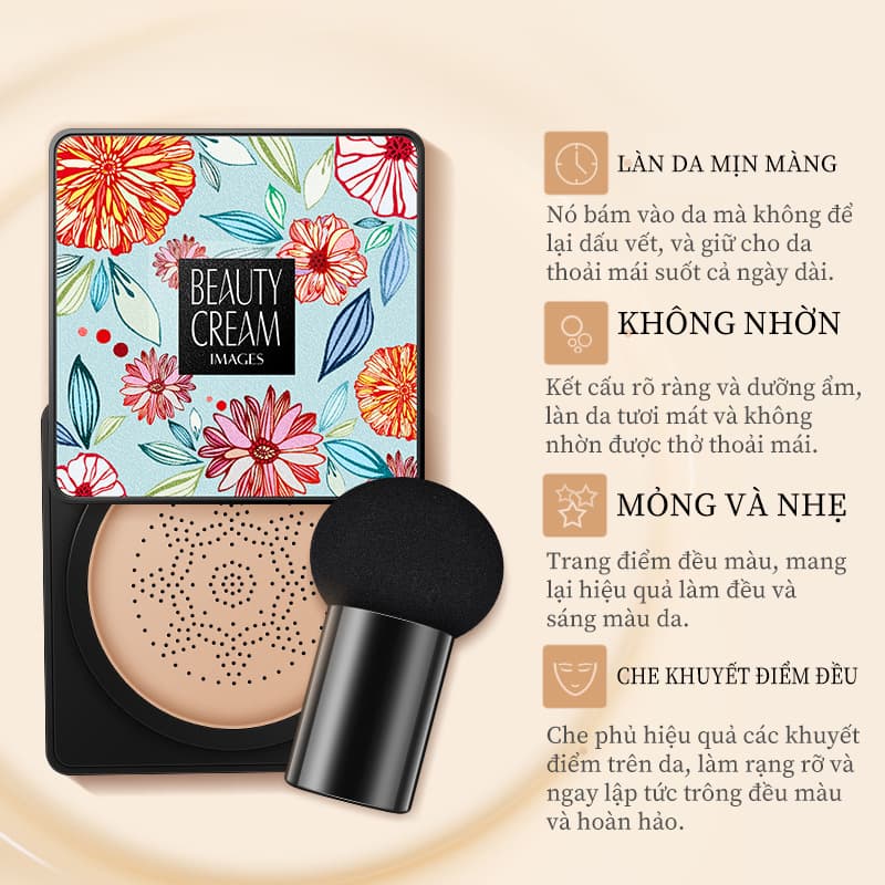 [HCM]【Urbeauty Mall】Kem nền Mushroom Head Cushion CC Cream Kem che khuyết điểm làm sáng dưỡng ẩm trang điểm