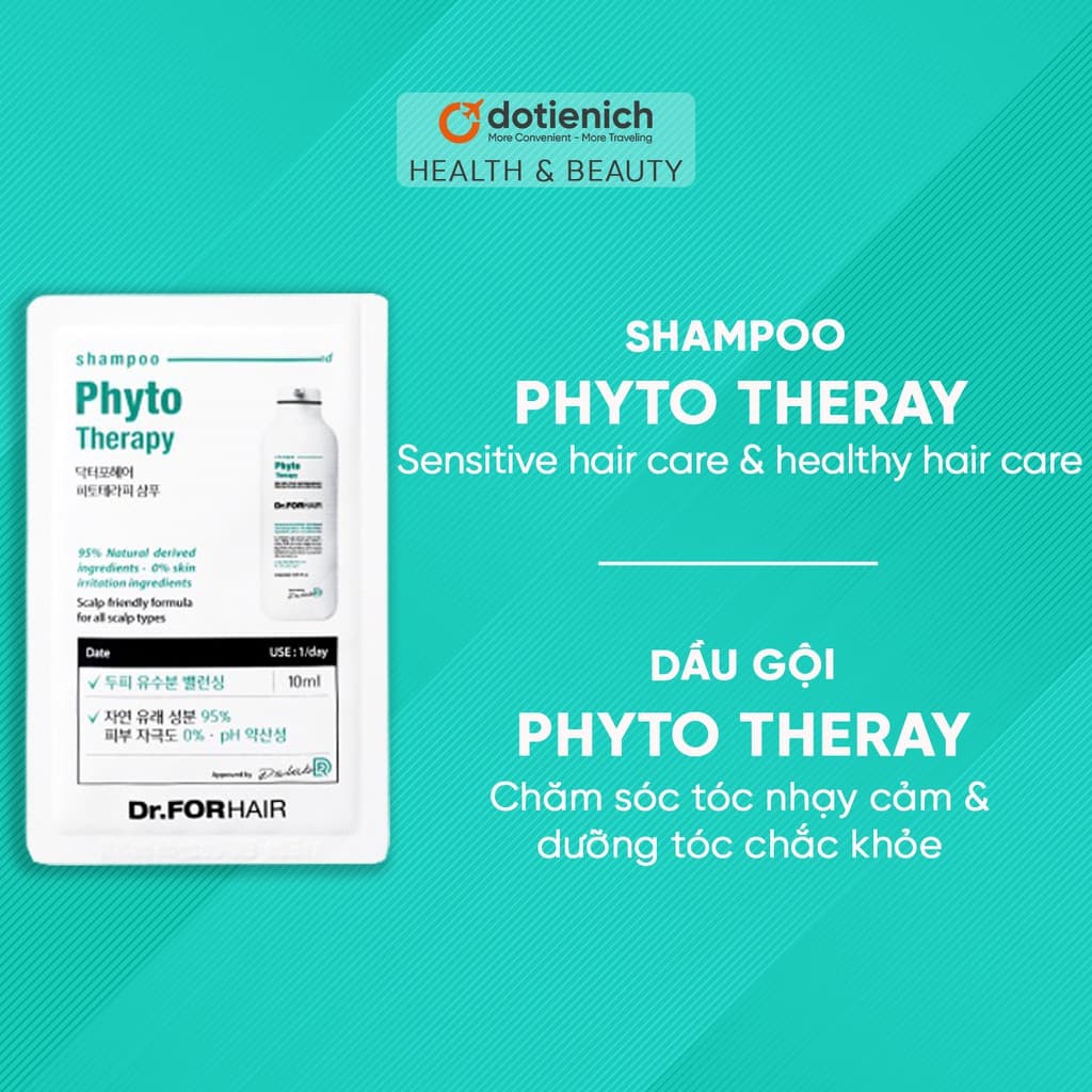[HCM]QUÀ TẶNG - 01 Gói dầu gội cho da nhạy cảm Dr.FORHAIR dưỡng tóc chắc khỏe Dr For Hair Phyto Therapy Shampoo 10ml