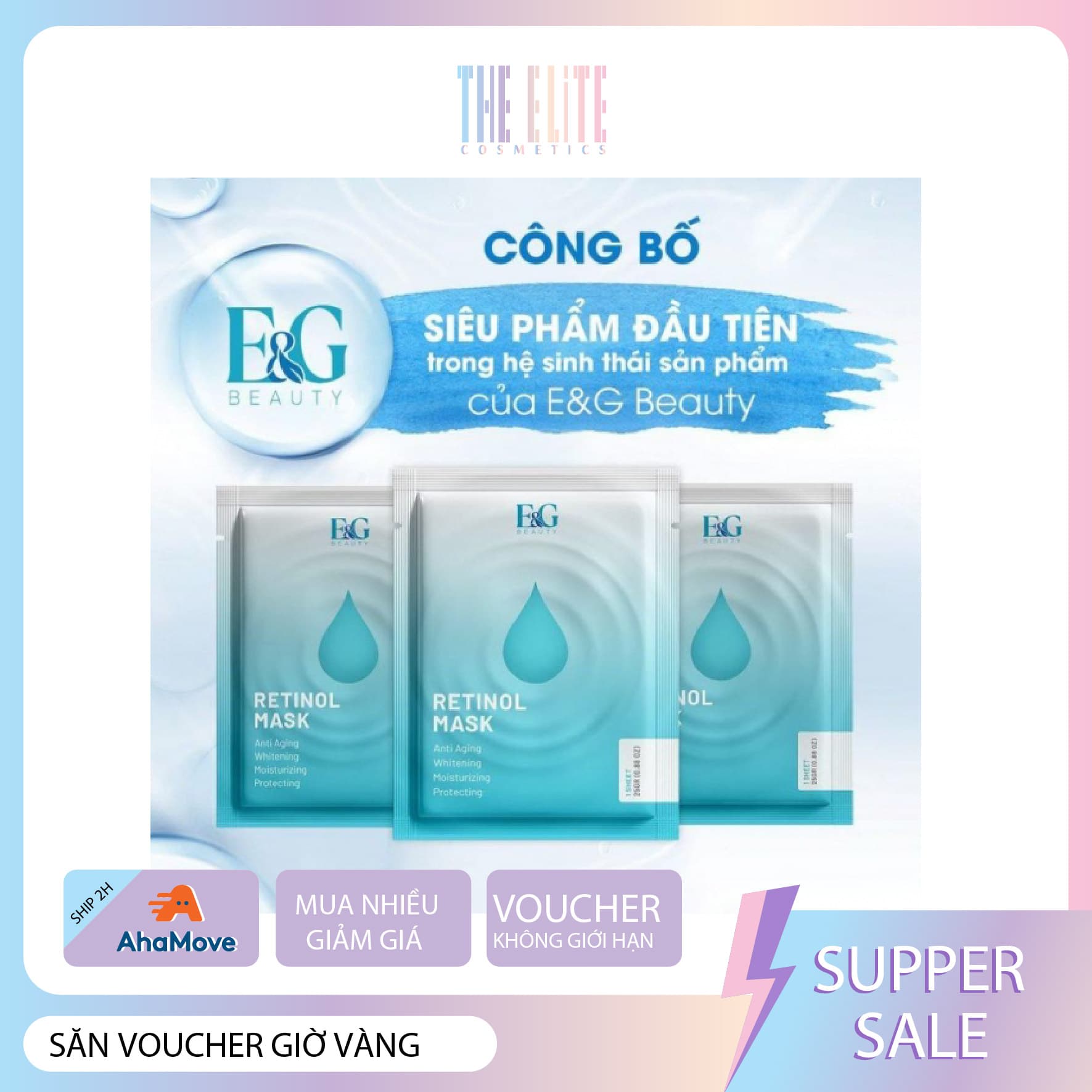 Mặt nạ retinol E&G Beauty trắng da trẻ hóa làn da combo 3 hộp