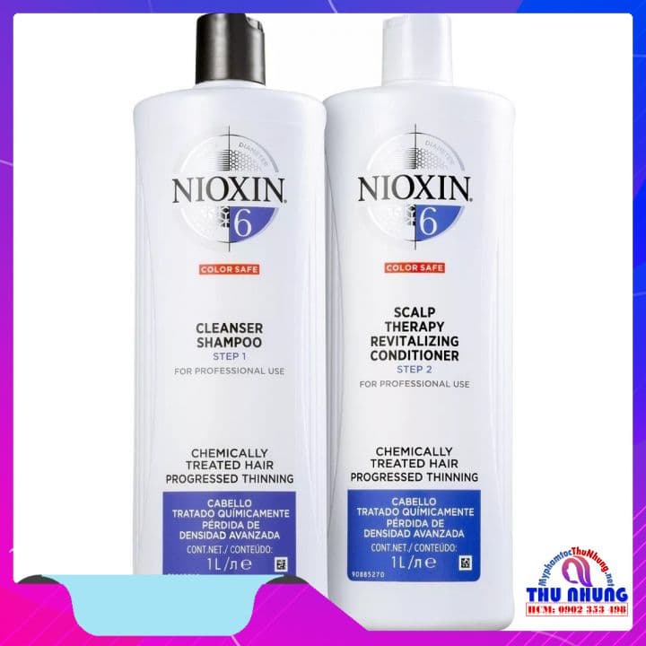 [HCM]Bộ Dầu gội xả Nioxin 6 chống rụng kích thích mọc tóc 1000ml