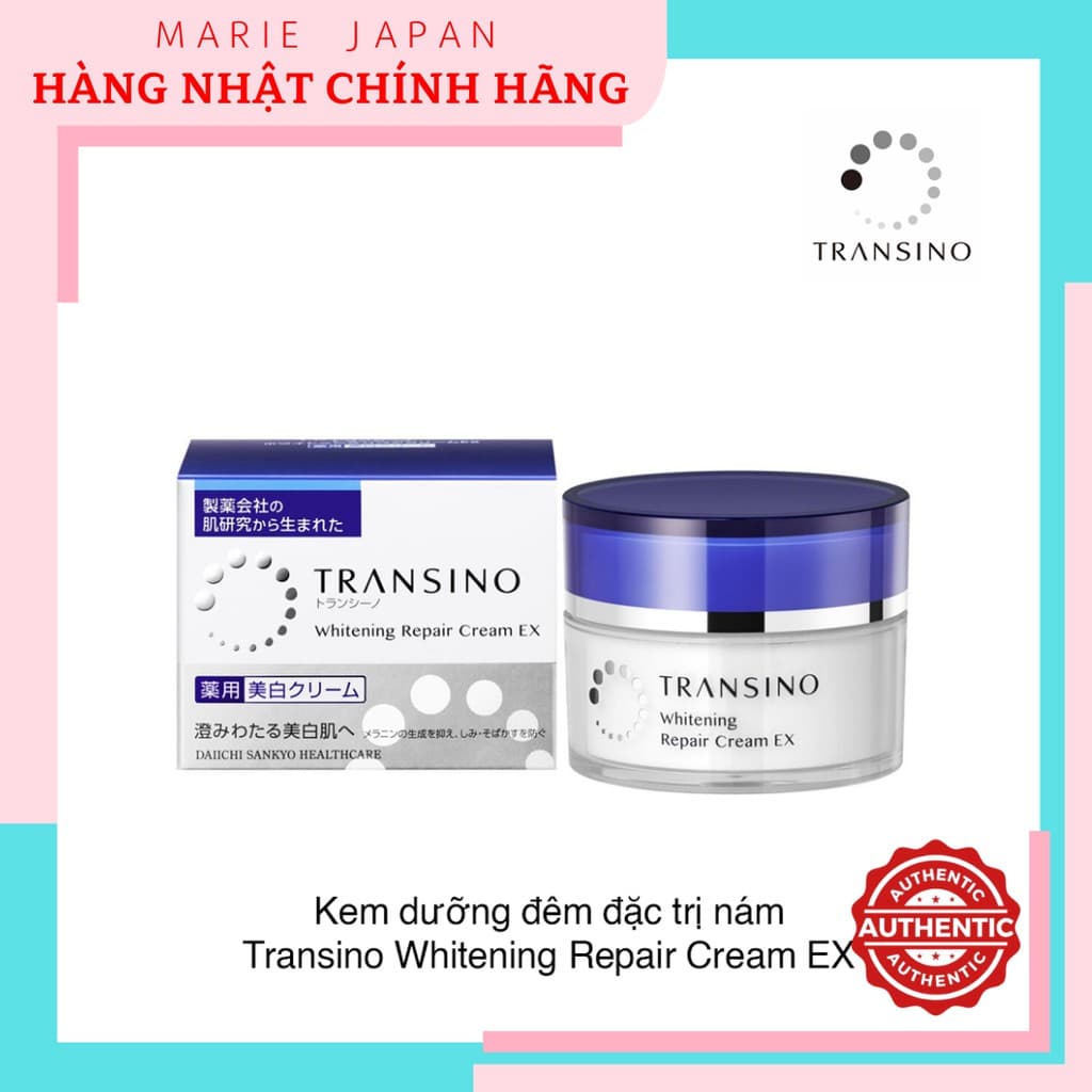 [HCM]Kem Dưỡng Trắng Da Mờ Nám Ban Đêm Transino Whitening Repair Cream Ex 35G