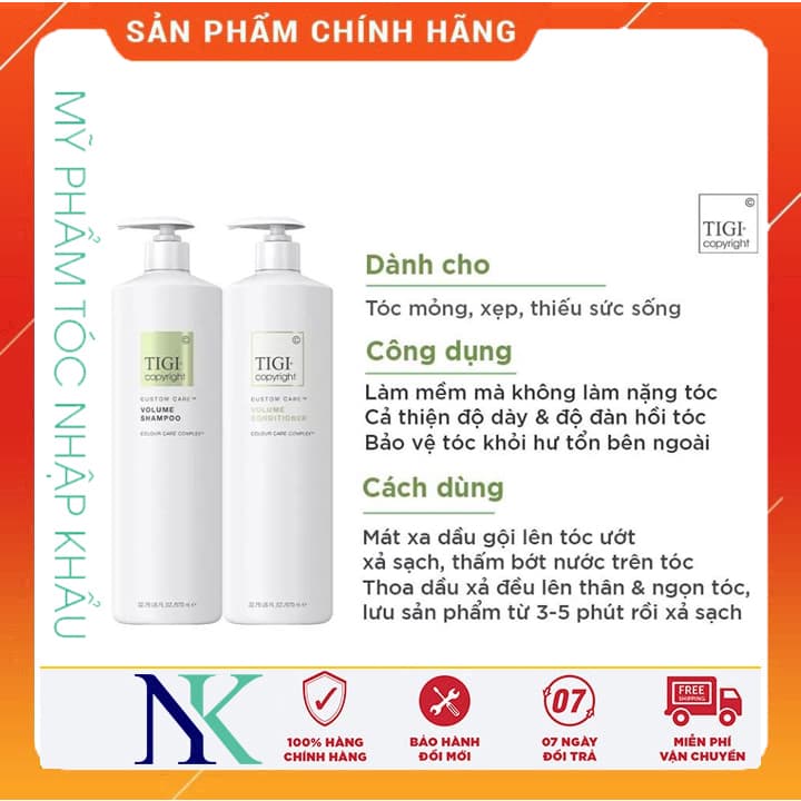[HCM]Dầu Gội Xã Tăng Phồng Tigi Custom Care Volume 970Ml
