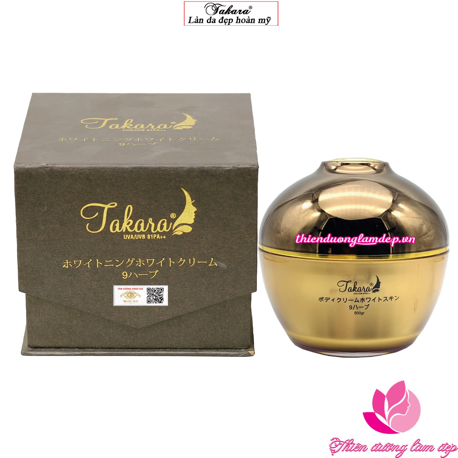 [HCM]Kem dưỡng trắng da toàn thân chiết xuất từ 9 loại thảo dược TAKARA - 500g