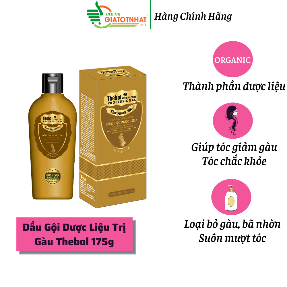 [HCM]Dầu gội dược liệu sạch gàu Thebol 175g