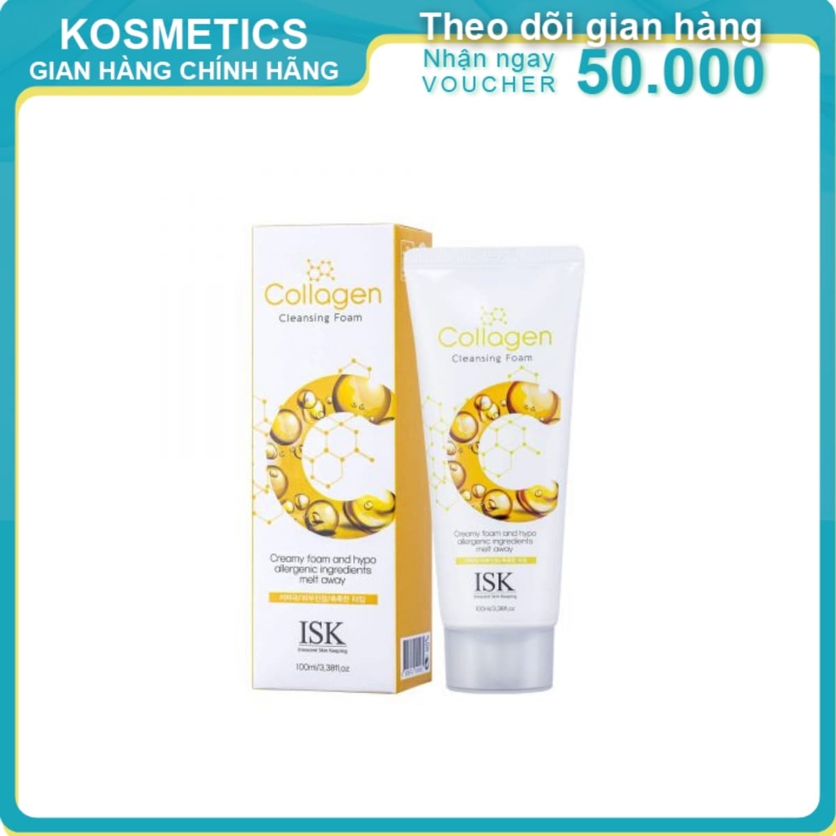 [HCM]Sữa rửa mặt ISK Collagen săn chắc nâng cơ da 100ml