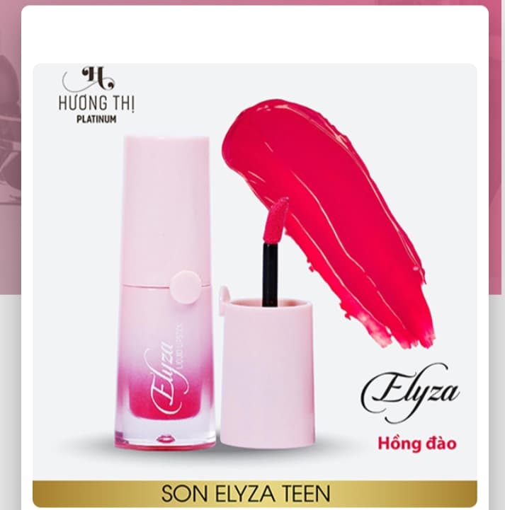 Son kem Elyza Liquid Lipstick - Hương Thị màu Hồng Đào