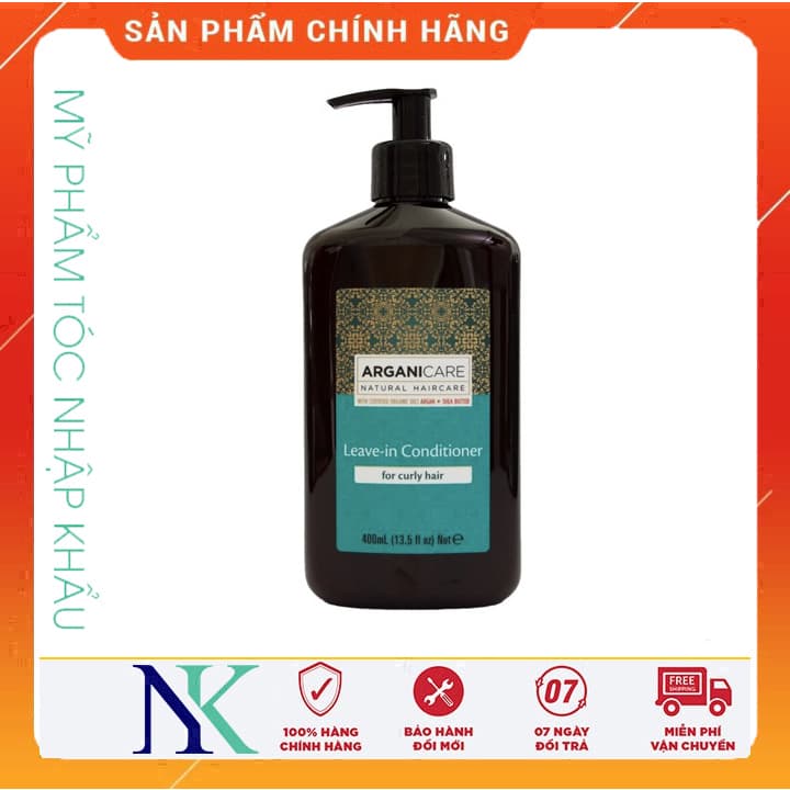 [HCM]Kem Dưỡng Tạo Kiểu Tóc Xoăn Arganicare Shea Butter Leave-In Hair 400Ml