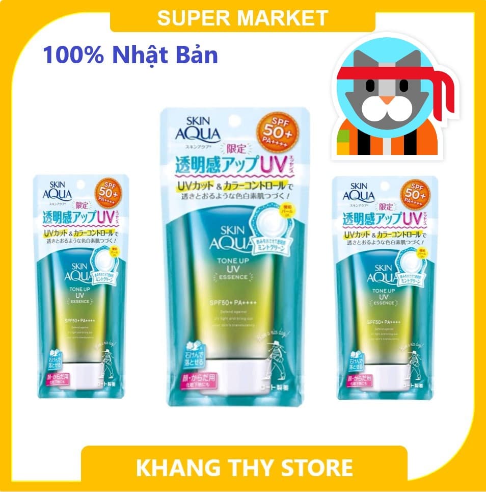 Kem chống nắng Skin Aqua Tone up Nhật bản 80g màu xanh