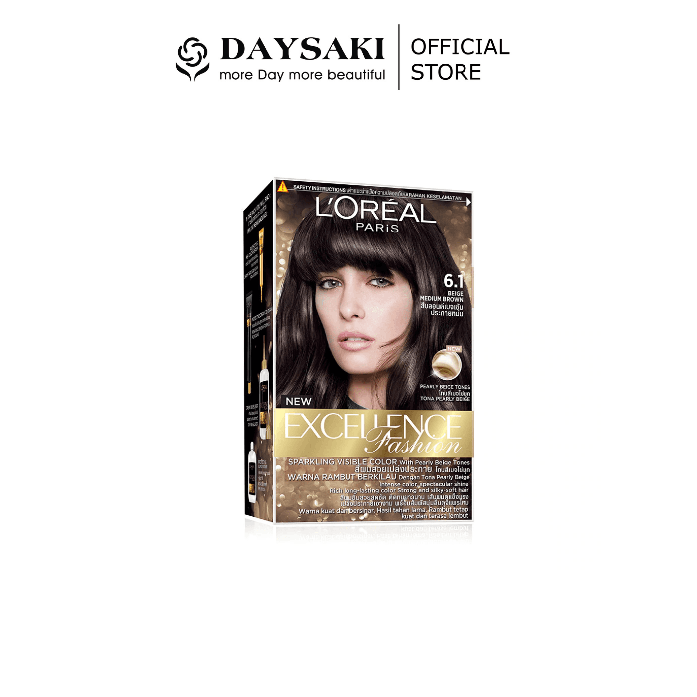 LOreal Kem Nhuộm Dưỡng Tóc 6.1 Màu Nâu Khói Excellence Fashion - 6.1 Beige Medium Brown 172ml
