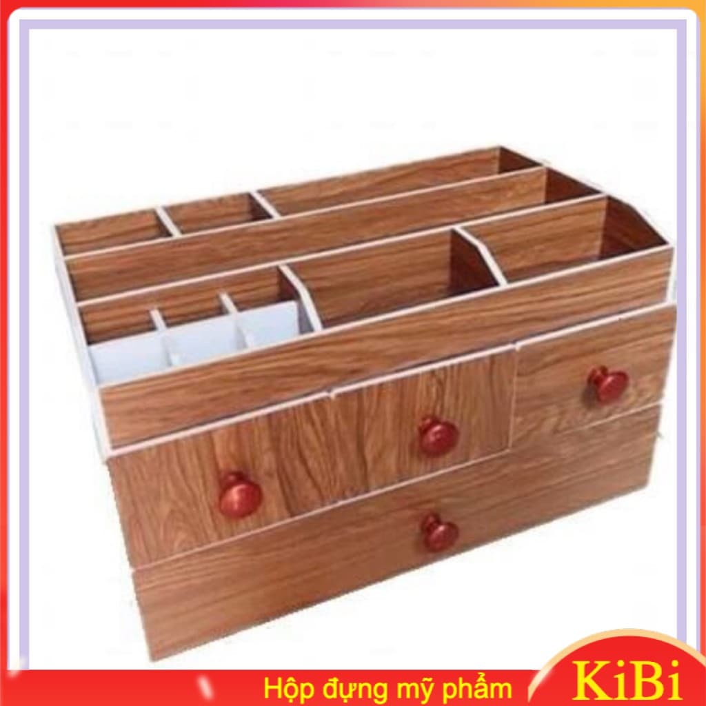 [HCM][FREE SHIP] Kệ đựng son - đồ trang điểm giả gỗ - núm gỗ