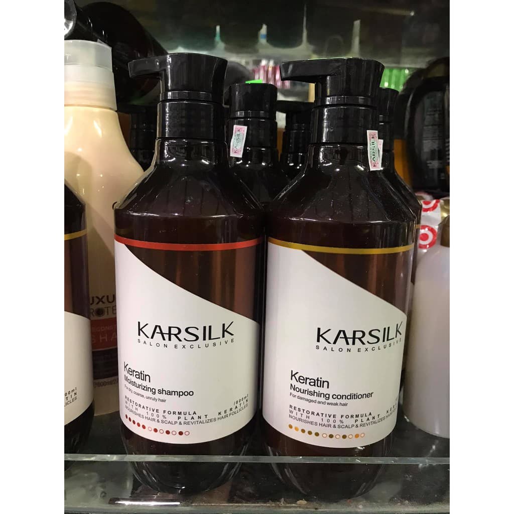 CẶP DẦU GỘI XẢ PHỤC HỒI TÓC HƯ TỔN KARSILK KERATIN REPAIRING 800ML X2