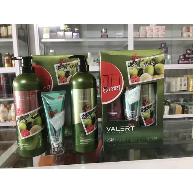 COMBO Dầu Gội Bưởi VALERT Plus Grapefruit tặng kèm sữa rửa mặt 850ml x2