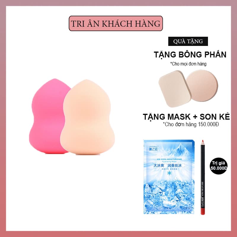 Bông Mút Trang Điểm 1 Hộp 2 Bông Mềm Mịn Dễn Thương Dễ Sử Dụng (GIẢM GIÁ CỰC SỐC) (KHUYẾN MÃI 3 NGÀY)