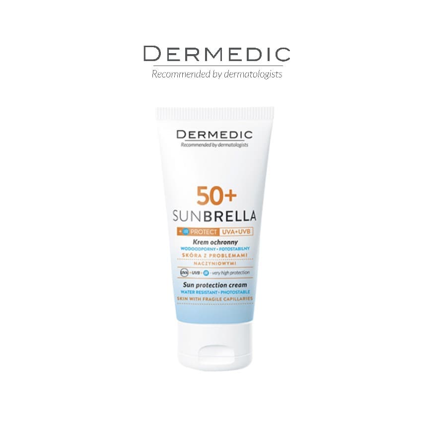 [HCM]Kem chống nắng cho da nhiễm corticoid SUNBRELLA SPF50+ Sun Protection Cream Skin With Fragile Capillaries Dermedic-50g