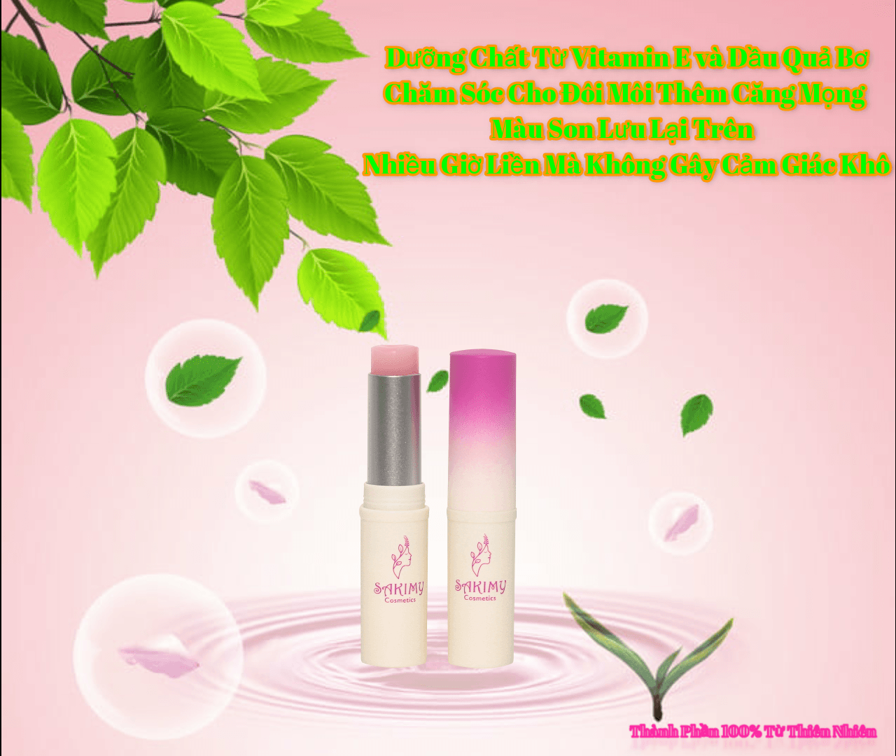 Son dưỡng môi Sakimy dưỡng ẩm cho đôi môi căng mọng (Chính hãng)