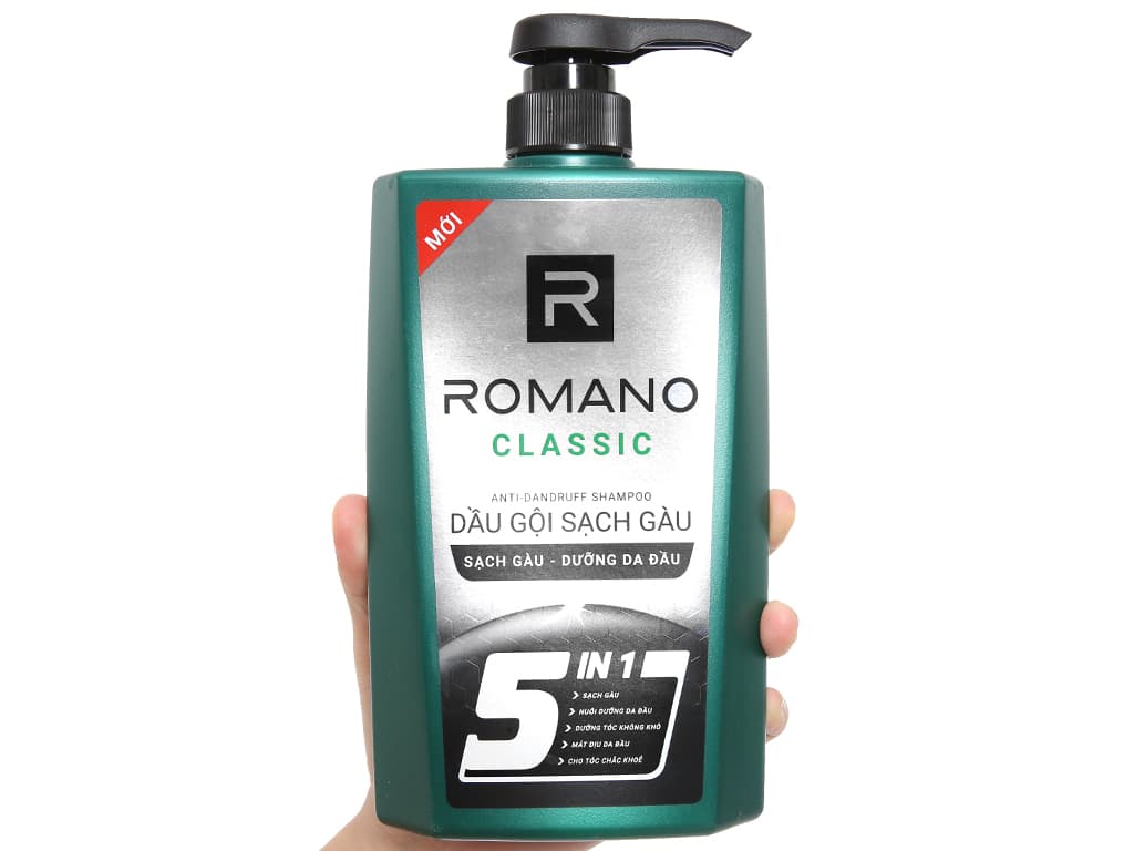 Dầu gội Romano sạch gầu 5 trong 1 hương nước hoa 650g