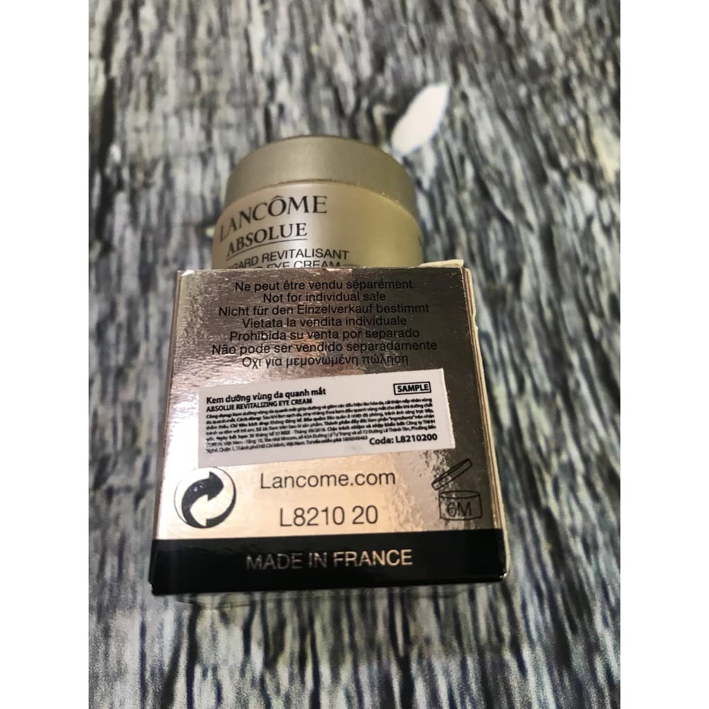[HCM]Lancôme - Kem Dưỡng Vùng Da Quanh Mắt Lancome Absolue Eye Cream 5ml