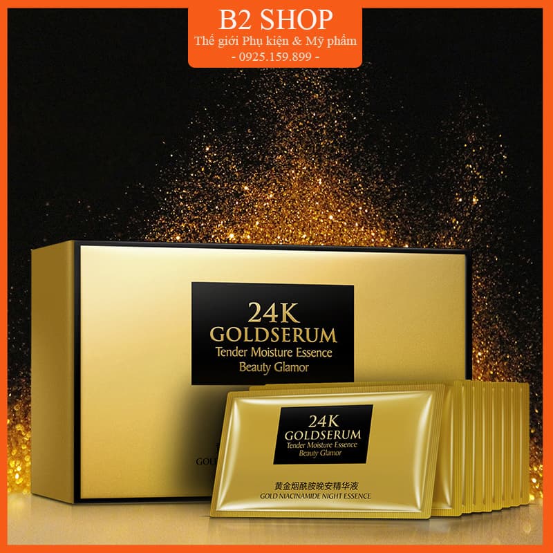 Serum Gold 24K dưỡng da ban đêm HIISEES hộp 30 gói