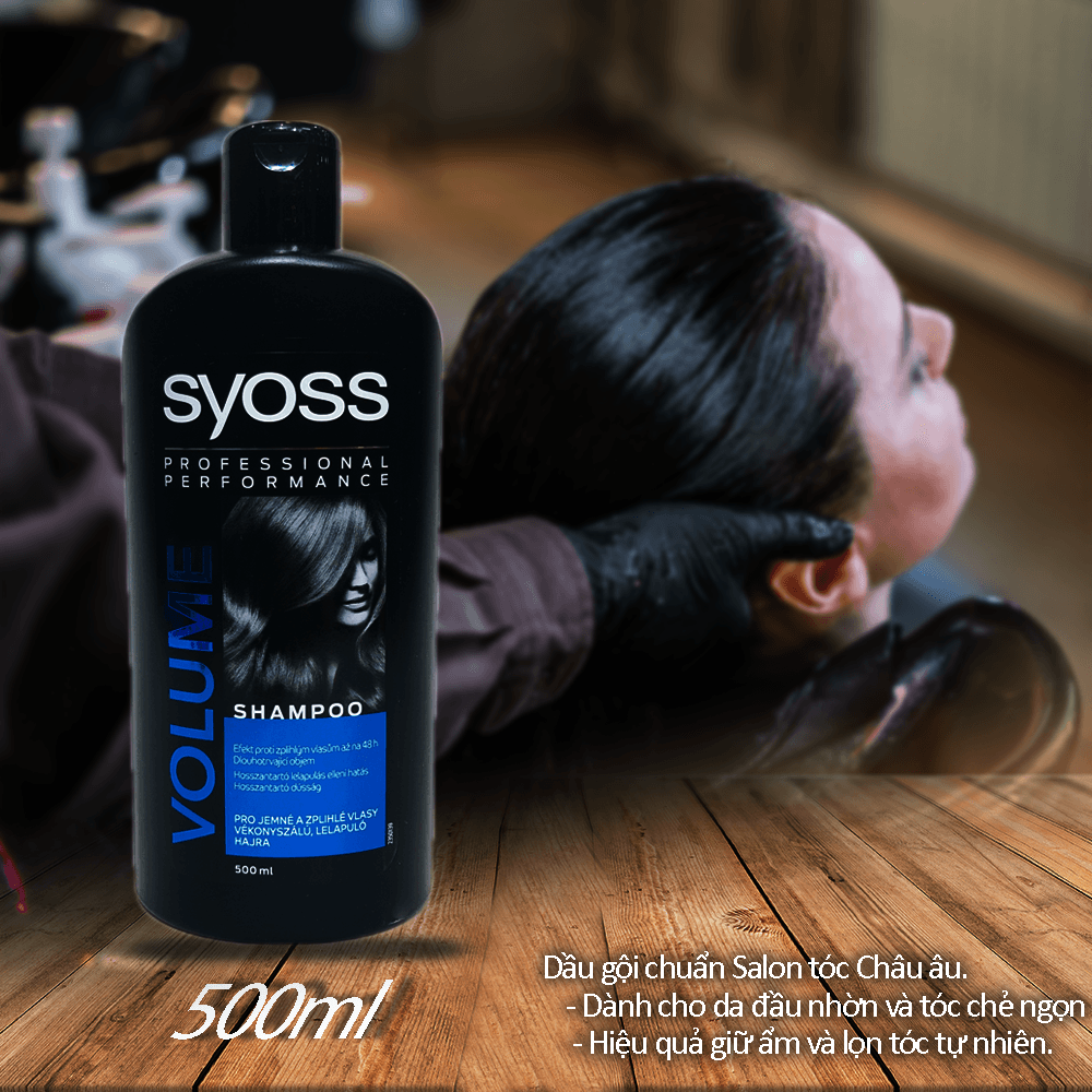 [Chính hãng] Dầu gội chuẩn salon giúp tóc mọc tốt và chắc khỏe Syoss VOLUME 500ml