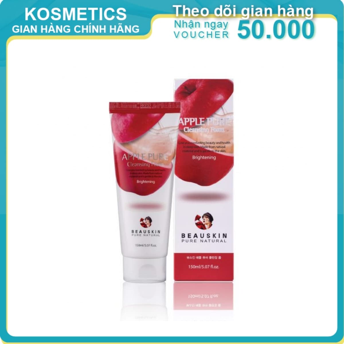 [HCM]Sữa rửa mặt làm sạch sâu BEAUSKIN Apple Pure Cleansing Foam 150ml