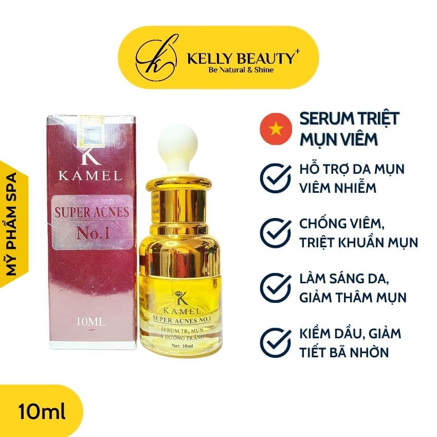 Serum Triệt Mụn Viêm Super Acnes No1 KAMEL – Giải Quyết Mụn Viêm Kiềm Dầu Mờ Thâm | Kelly Beauty