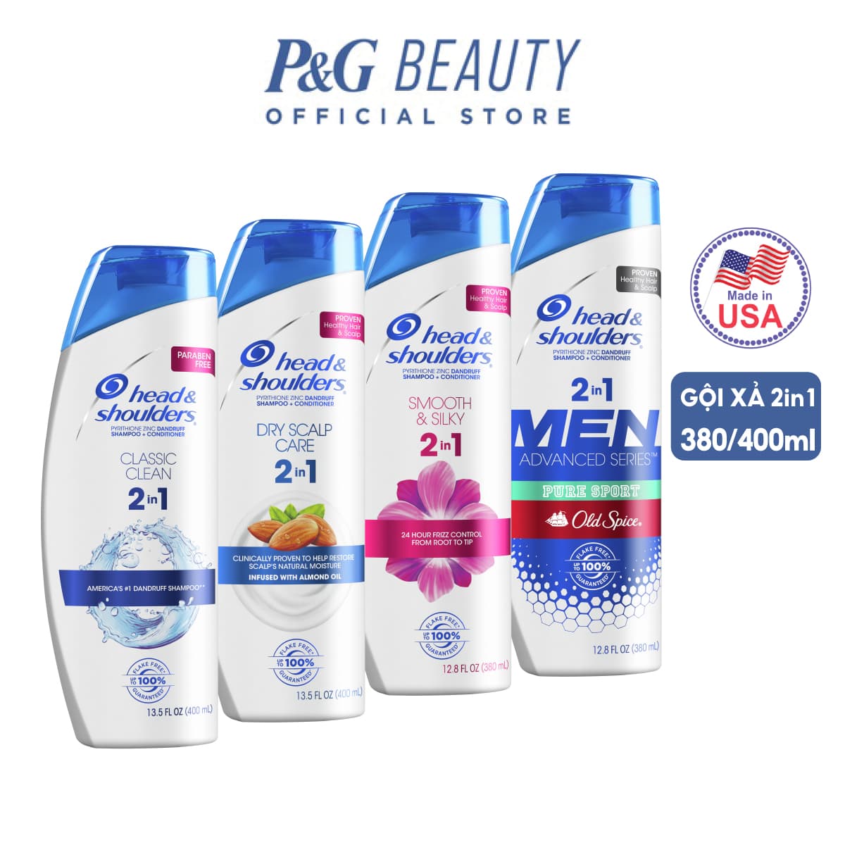 [USA] Dầu gội Head and Shoulders gội xả 2in1 nhập khẩu Mỹ