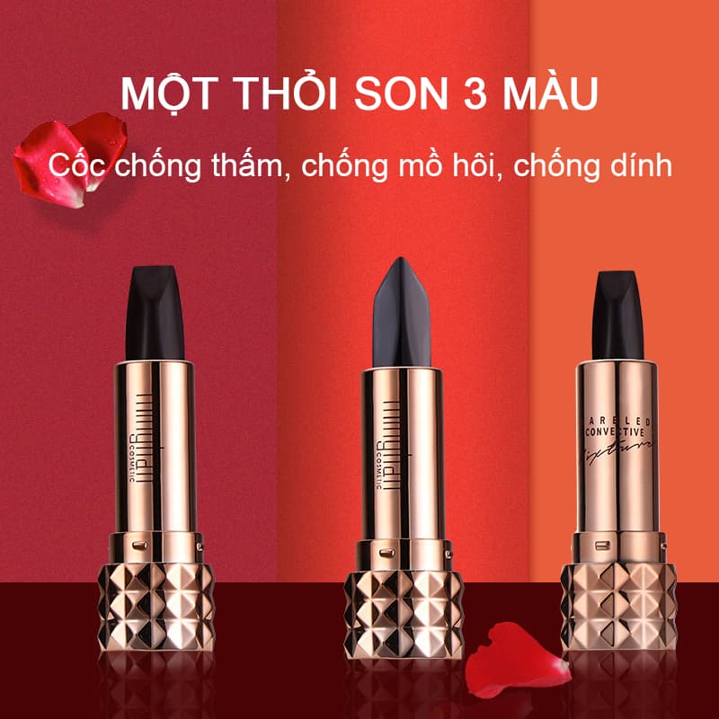 [HCM]【Urbaeuty Mall】3 màu trong son môi không thấm nước son môi mờ son môi lâu trôi