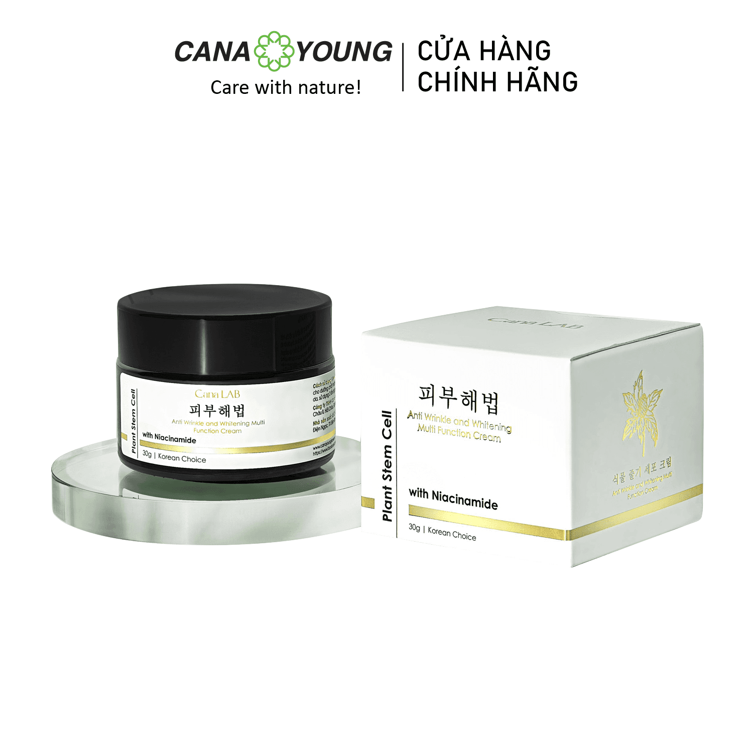 Kem tế bào gốc thực vật kết hợp Niacinamide dưỡng trắng da và ngăn ngừa lão hóa Cana Plant Stem Cell with Niacinamide