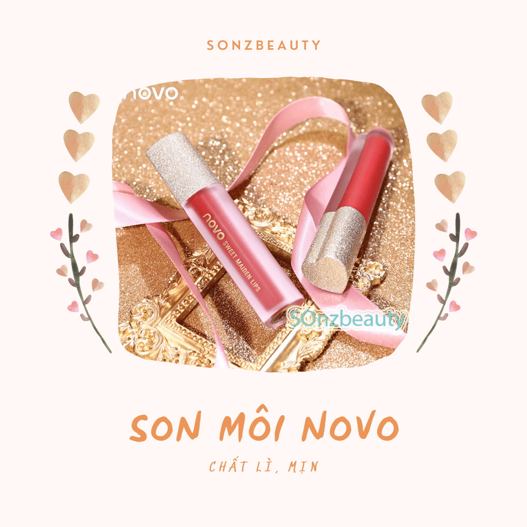 [GIẢM GIÁ SỐC] Son Môi Novo chất lì mịn lâu trôi lên màu chuẩn không sợ khô môi hàng nội địa Trung Thiết Kế Hình Trái Tim Độc Đáo