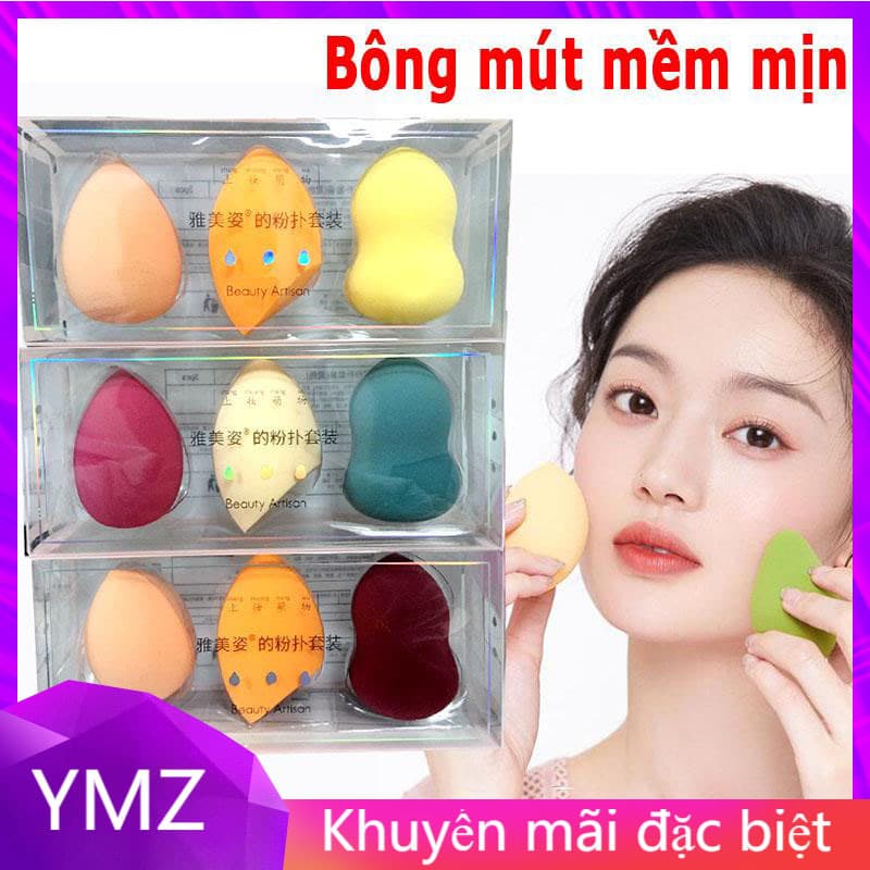 [HCM]Mút Trang Điểm Tán Kem Nền Mềm Mại Bằng Xốp - Hình Hồ Lô Giọt Nước (Ngẫu Nhiên)