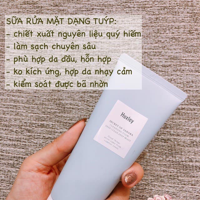 Sữa Rửa Mặt Huxley CLEANSING FOAM DEEP CLEAN DEEP MOIST - Huxley Secret Of Sahara Cleansing Gel CHISHOUSE.STORE