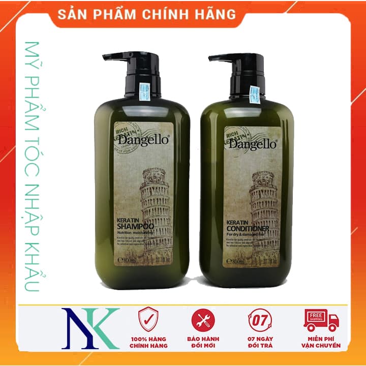 [HCM]Dầu Gội Xả Keratin Dangello Siêu Mượt 750Ml