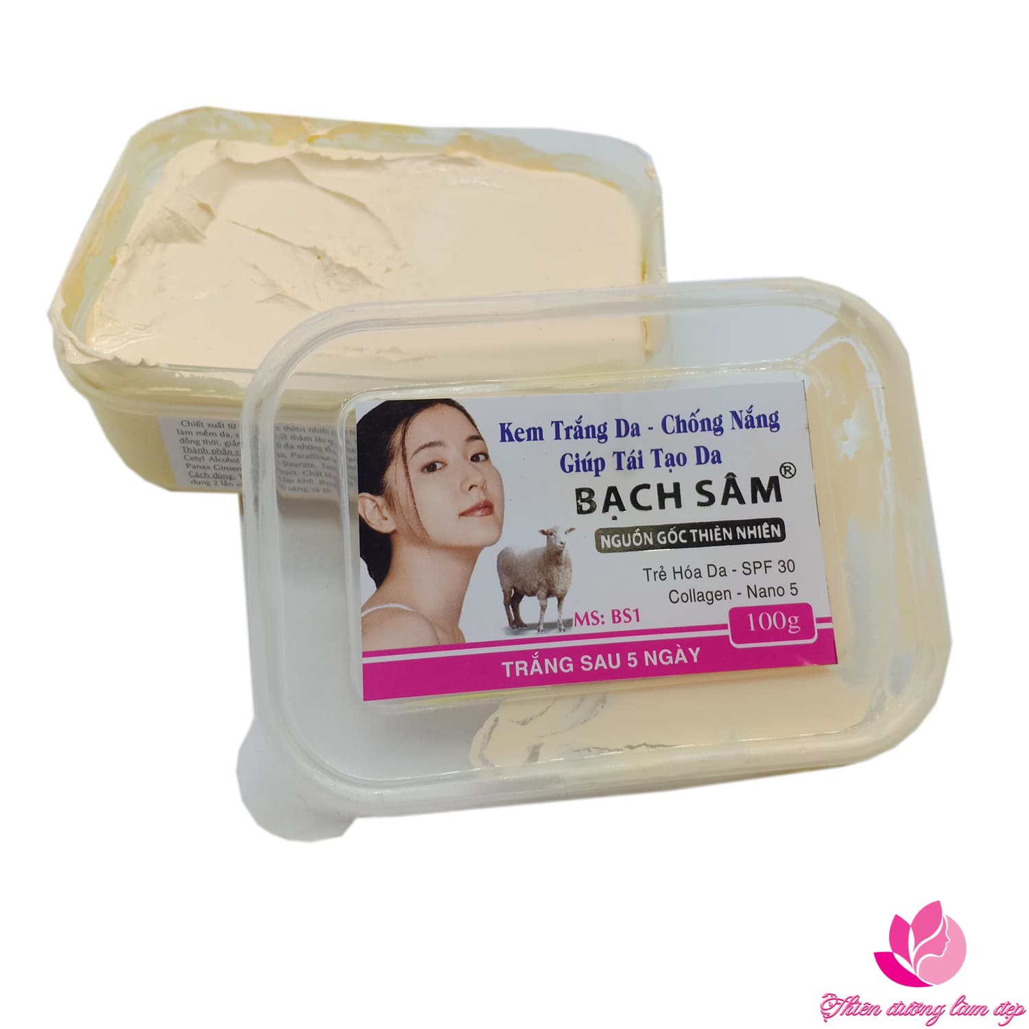 [HCM]Kem dưỡng trắng da toàn thân chống nắng giúp tái tạo da kem BS1 BẠCH SÂM 100g