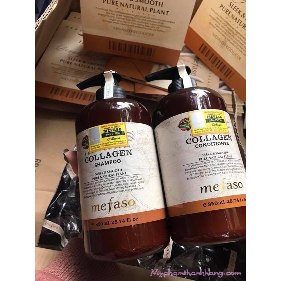 Bộ Dầu Gội Xả Collagen Mefaso 850ml ×2