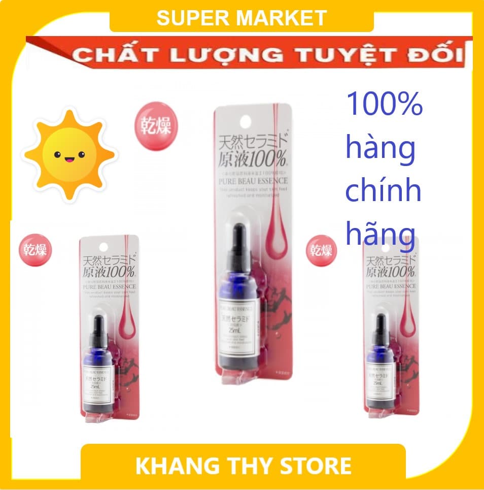Chăm sóc da mặt với Serum Pure Beau Essence 30ml-Tinh Chất Nhau Thai Cừu 100% hàng Nhật Bản màu hồng