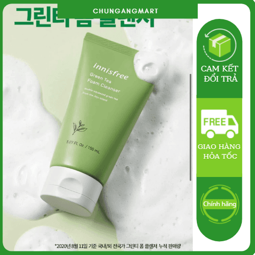 Sữa rửa mặt làm sạch từ trà xanh đảo Jeju Innisfree Green Tea Foam Cleanser 150ml - NEW