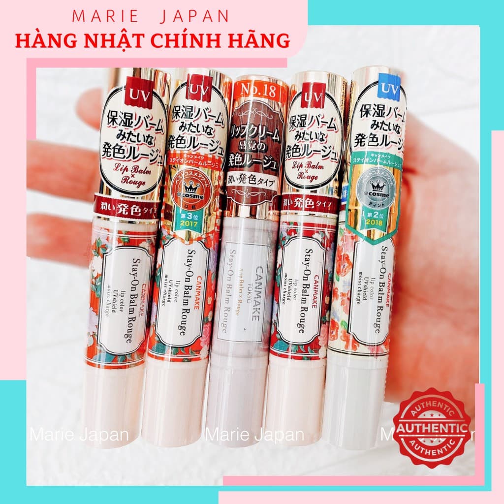 [HCM]Son Dưỡng Có Màu Canmake Stay On Balm Rouge Nhật Bản
