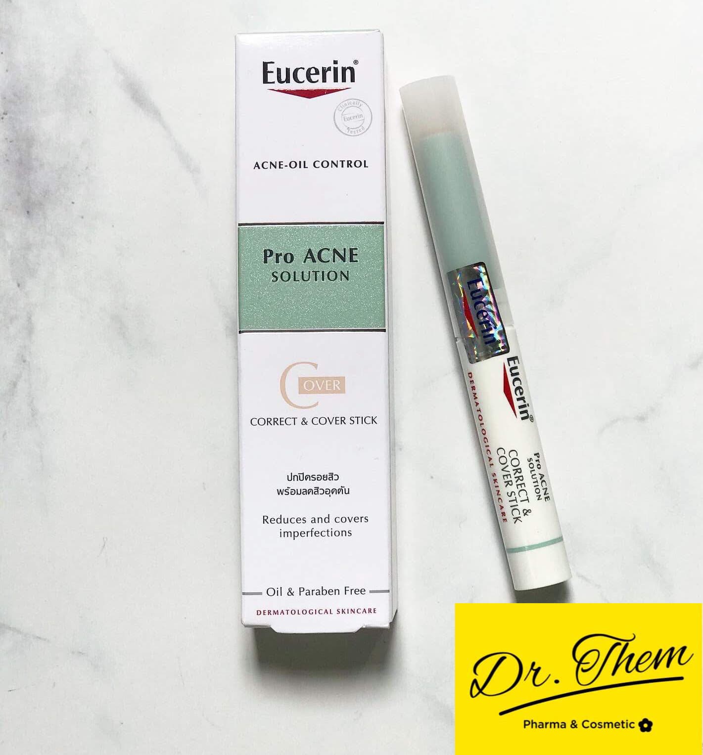 Bút Che Khuyết Điểm Cho Da Mụn Eucerin Pro Acne Solution Correct & Cover Stick 2gr - Kem Che Khuyết Điểm Eucerin