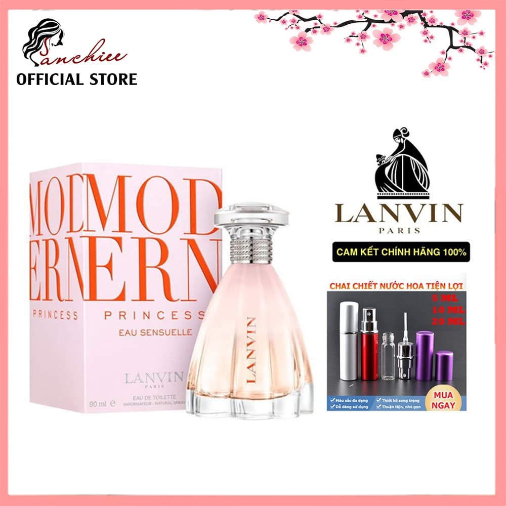 Nước hoa mini [𝘊𝘩𝘪́𝘯𝘩 𝘏𝘢̃𝘯𝘨] Nước Hoa nữ Lanvin Modern Princess Eau Sensuelle 5/10/20ml. quyến rũ nữ tính