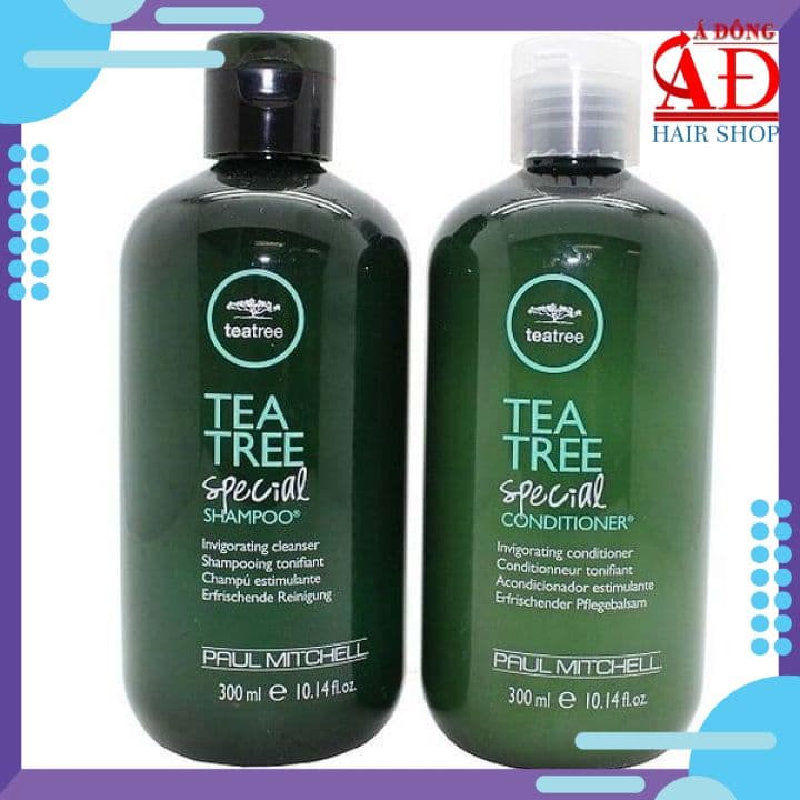 Bộ dầu gội xả Tea Tree Paul Mitchell Special trà xanh bạc hà ngăn gàu kháng khuẩn Mỹ 300mlx2
