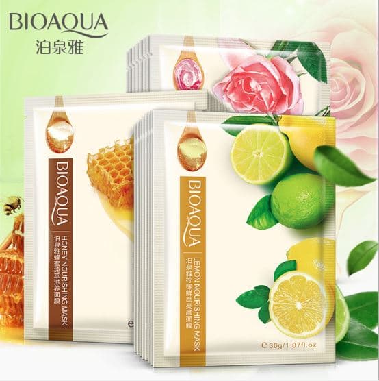 COMBO 10 Mặt Nạ Trái Cây Dưỡng Da - Cấp Ẩm - Thải Độc Bioaqua Chanh Hoa Hồng Mật Ong (MỚI)