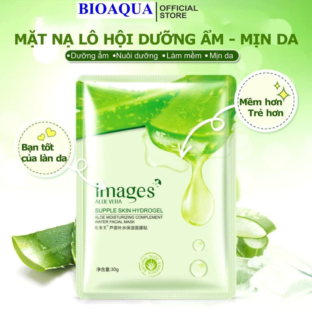 [HCM]COMBO 10 Mặt Nạ Lô Hội - Mask Nha Đam dưỡng da mụn cấp ẩm thải độc lô hội Images - Hàng Nội Địa Trung