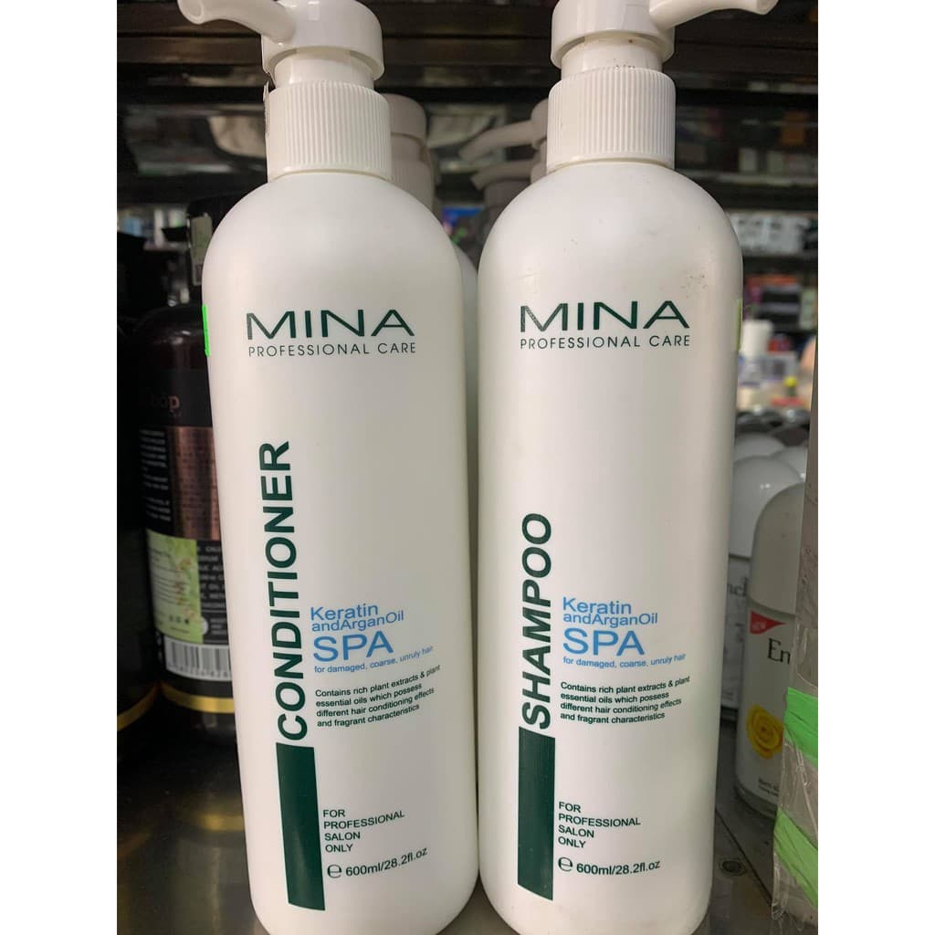 Cặp Dầu Gội Xả Mềm Mượt MINA 600ml x2