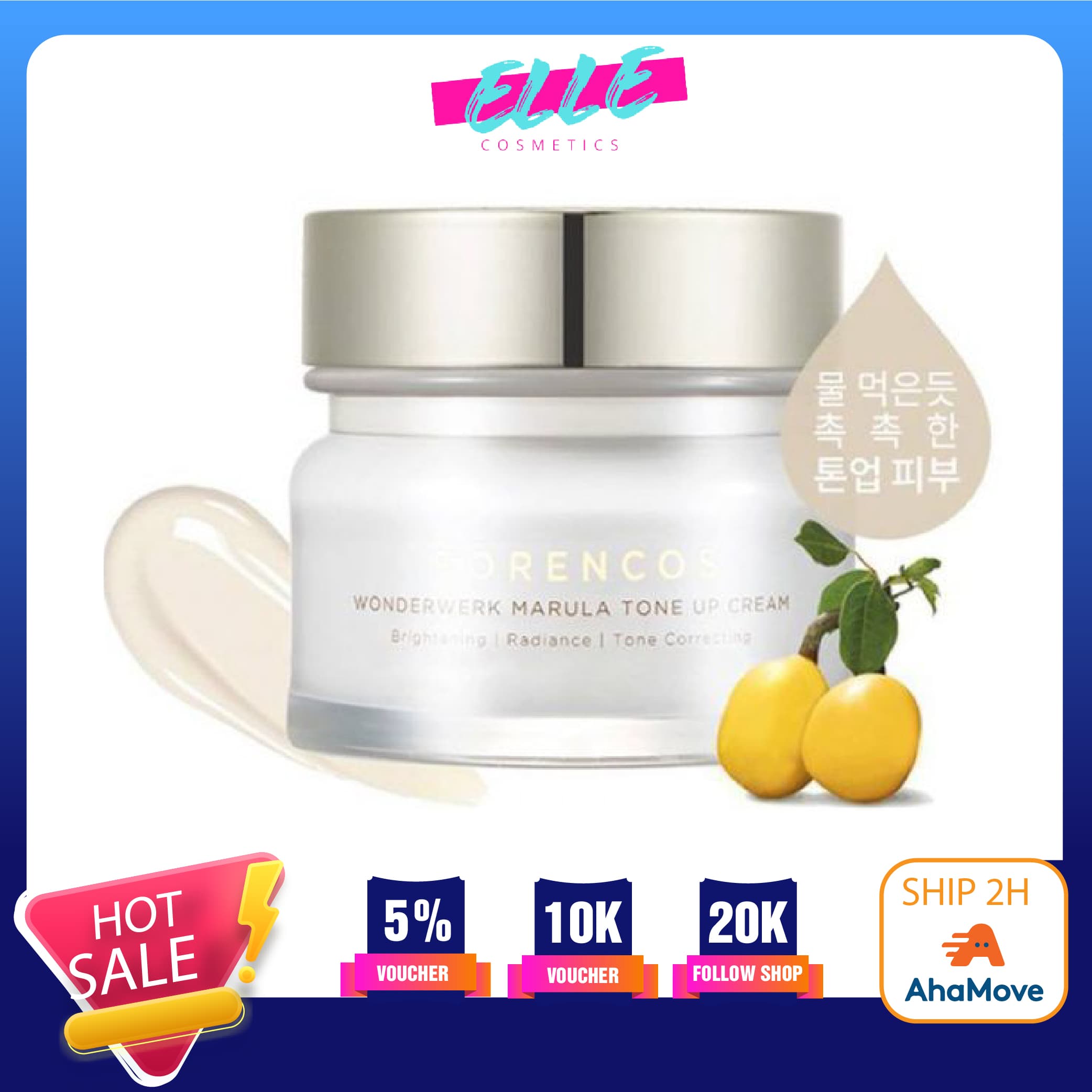 Kem dưỡng trắng da tuyết sương sa forencos wonderwerk marula tone up cream 50ml