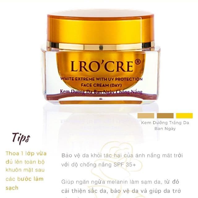 Kem face ngày dưỡng trắng chống nắng và makeup Lrocre