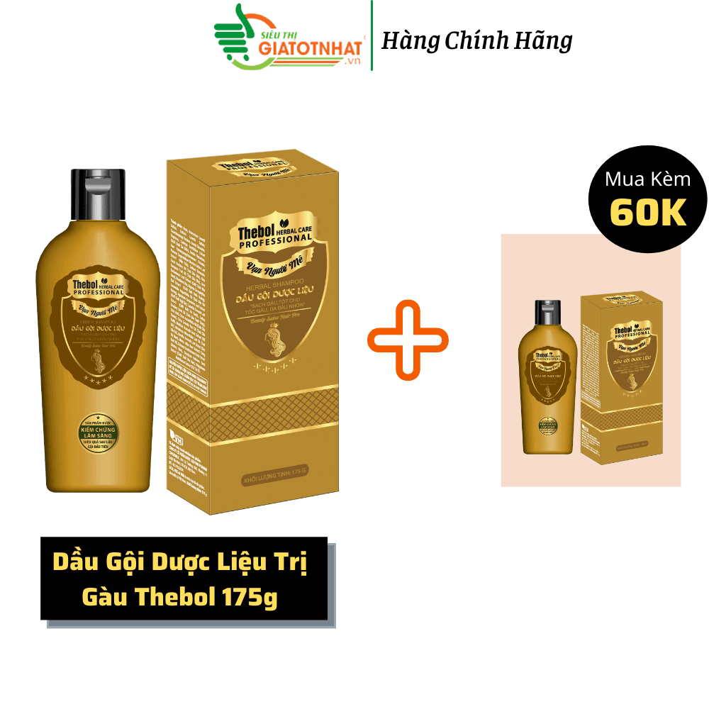 [HCM]Dầu gội dược liệu sạch làm sạch gàu Thebol 175g (Combo 2 chai)