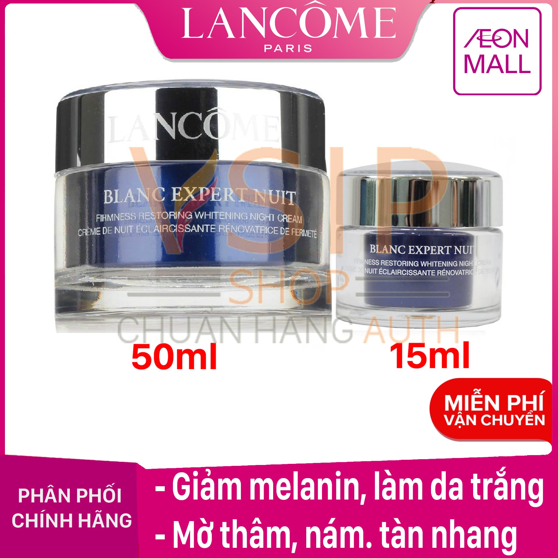 Kem dưỡng trắng mờ thâm nám săn chắc da ban đêm Lancome Blanc Expert Nuit Firmness Restoring Whitening Night Cream