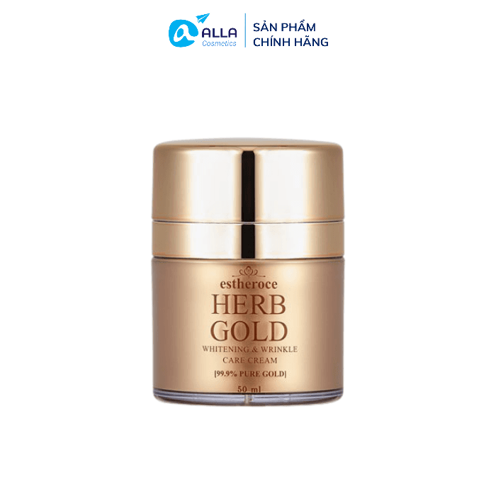Kem Dưỡng Da Hạn chế lão hóa & Dưỡng trắng da ESTHEROCE Herb Gold Whitening & Wrinkle Care Cream 50ml