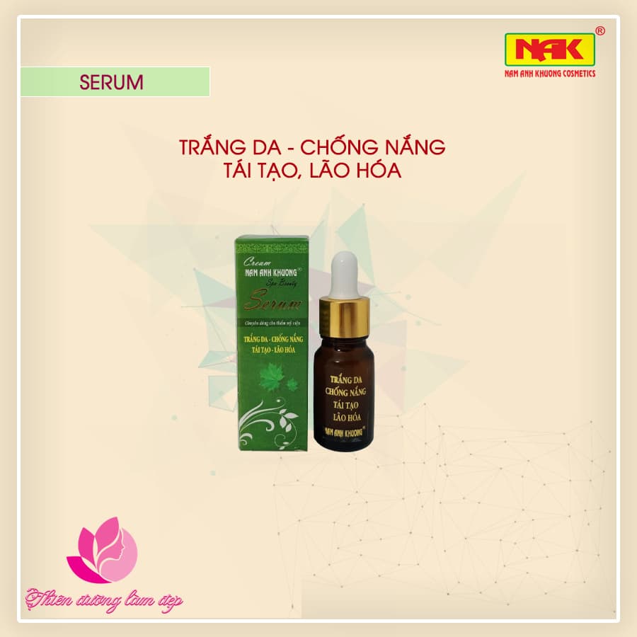 [HCM]Serum trắng da Chống nắng Tái Tạo Lão hóa Crem NAM ANH KHƯƠNG - 10ml