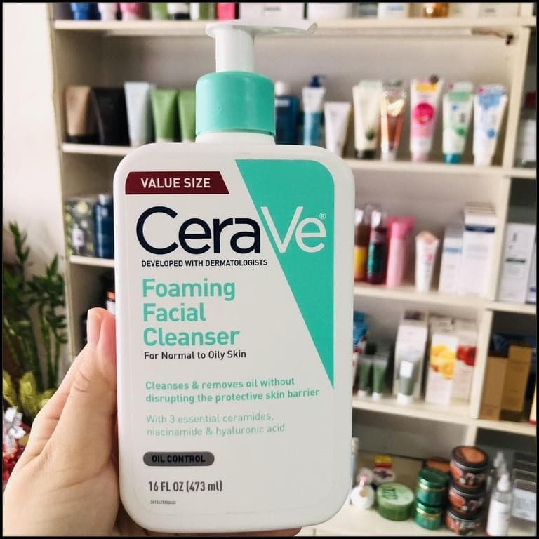 [ CHÍNH HÃNG GỬI TỪ NGƯỜI THÂN ] Sữa rửa mặt chuyên dụng cho da dầu 473ml CeraVe Foaming Facial Cleanser For Normal To Oily Skin.